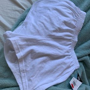 White gym shorts